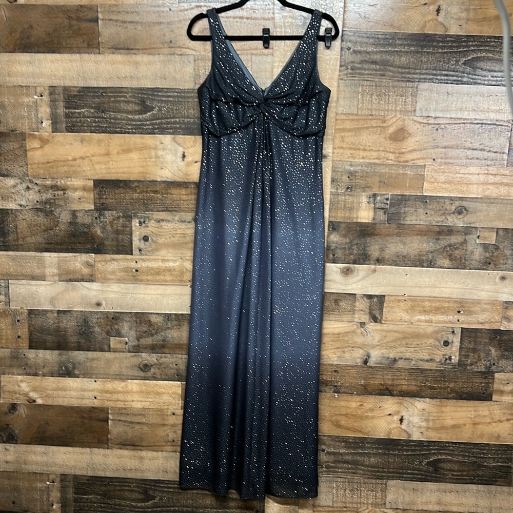 Alex Evenings Blackβ Ombre Sparkle Sleeveless Long Dress Women's Size 12